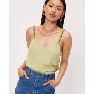 Nasty Gal ruffle strap tank top